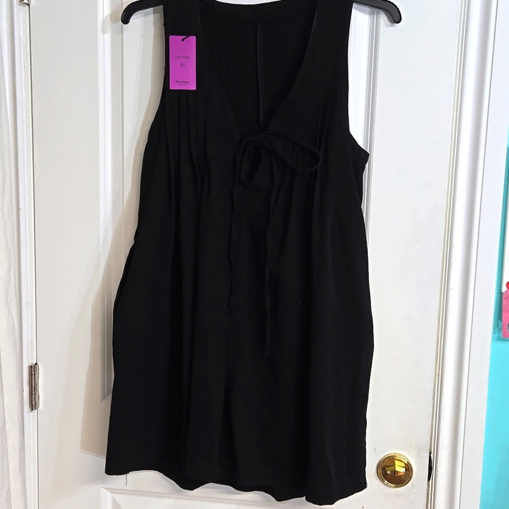 ☀️Loveimgs XS Basic Black Sleeveless Romper